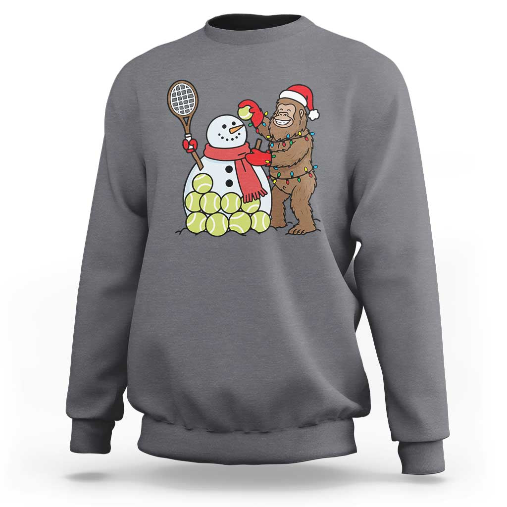 Funny Squatch Christmas Tennis Gift Sweatshirt Bigfoot Player Enthusiast - Wonder Print Shop