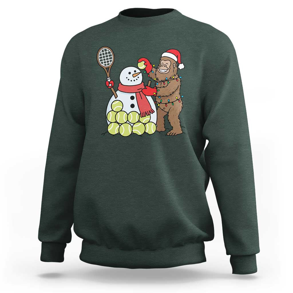 Funny Squatch Christmas Tennis Gift Sweatshirt Bigfoot Player Enthusiast - Wonder Print Shop