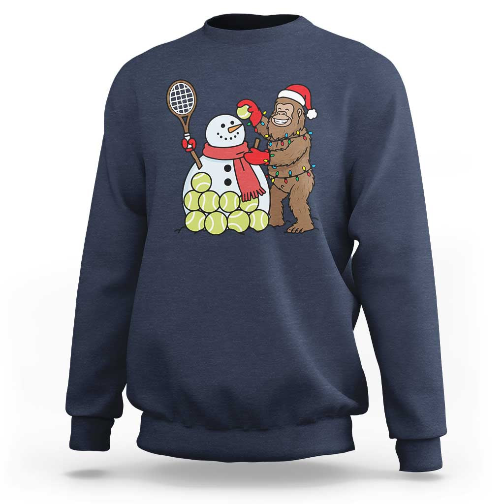 Funny Squatch Christmas Tennis Gift Sweatshirt Bigfoot Player Enthusiast - Wonder Print Shop