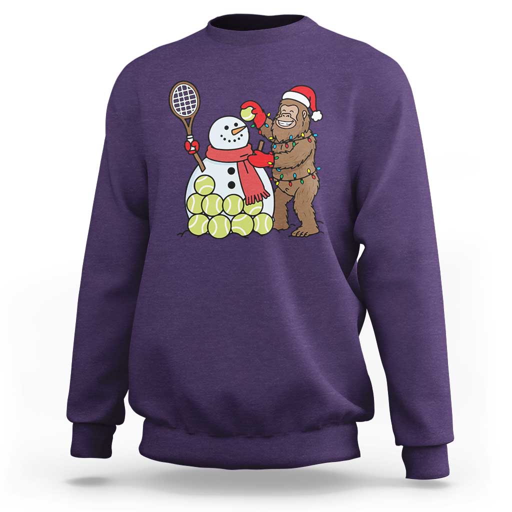 Funny Squatch Christmas Tennis Gift Sweatshirt Bigfoot Player Enthusiast - Wonder Print Shop