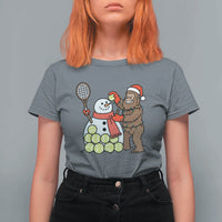 Funny Squatch Christmas Tennis Gift T Shirt For Women Bigfoot Player Enthusiast - Wonder Print Shop