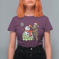 Funny Squatch Christmas Tennis Gift T Shirt For Women Bigfoot Player Enthusiast - Wonder Print Shop