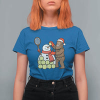Funny Squatch Christmas Tennis Gift T Shirt For Women Bigfoot Player Enthusiast - Wonder Print Shop