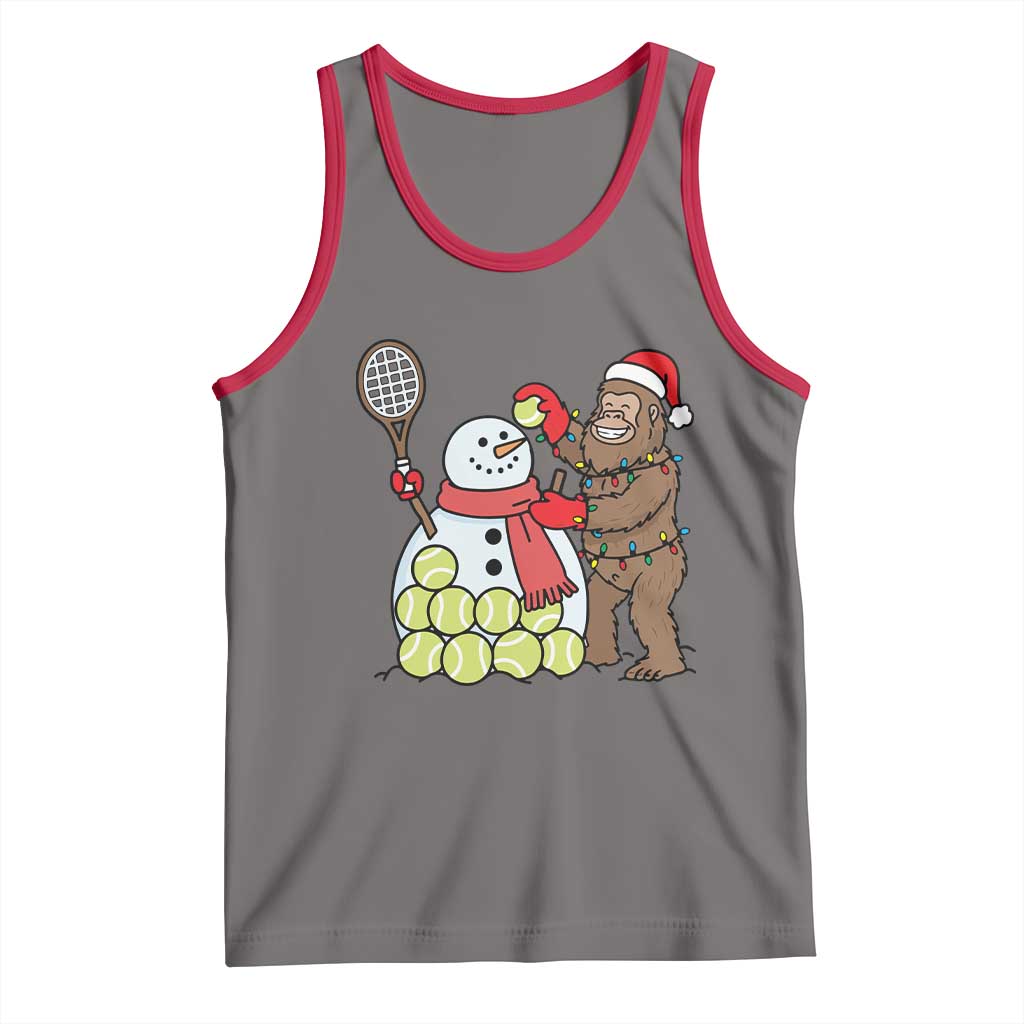Funny Squatch Christmas Tennis Gift Tank Top Bigfoot Player Enthusiast - Wonder Print Shop