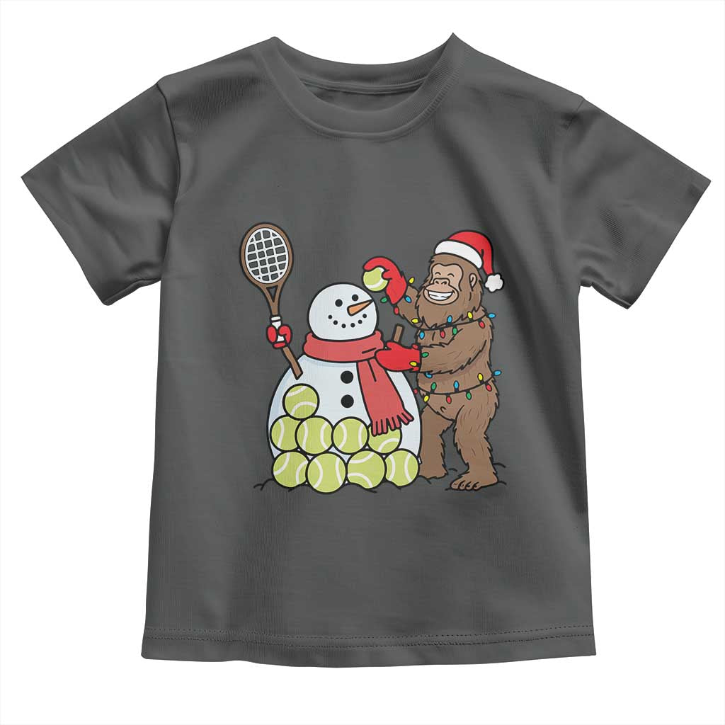 Funny Squatch Christmas Tennis Gift Toddler T Shirt Bigfoot Player Enthusiast - Wonder Print Shop