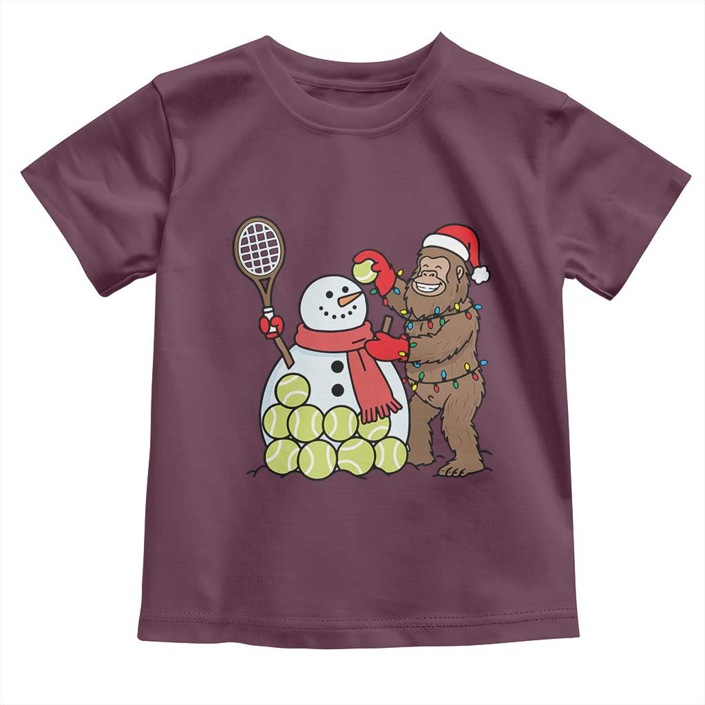 Funny Squatch Christmas Tennis Gift Toddler T Shirt Bigfoot Player Enthusiast - Wonder Print Shop