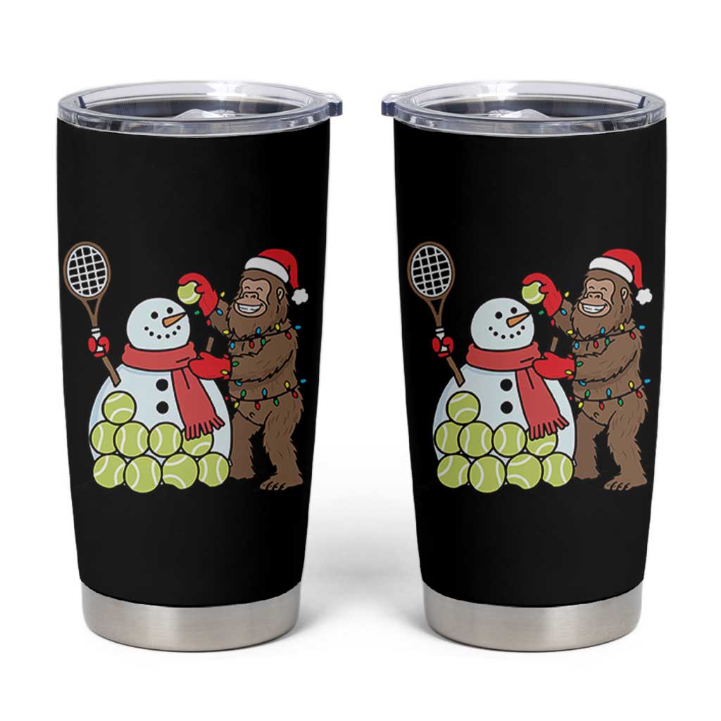 Funny Squatch Christmas Tennis Gift Tumbler Cup Bigfoot Player Enthusiast - Wonder Print Shop