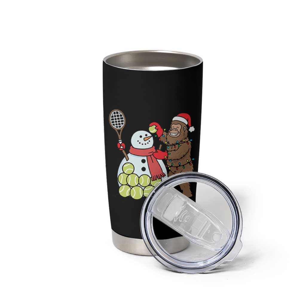 Funny Squatch Christmas Tennis Gift Tumbler Cup Bigfoot Player Enthusiast - Wonder Print Shop