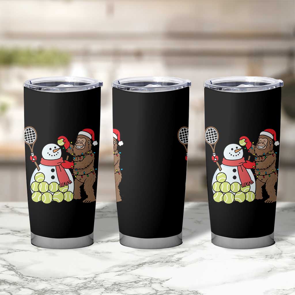 Funny Squatch Christmas Tennis Gift Tumbler Cup Bigfoot Player Enthusiast - Wonder Print Shop