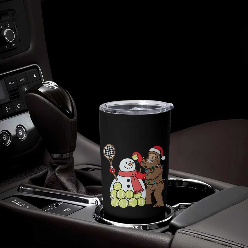 Funny Squatch Christmas Tennis Gift Tumbler Cup Bigfoot Player Enthusiast - Wonder Print Shop