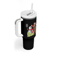 Funny Squatch Christmas Tennis Gift Tumbler With Handle Bigfoot Player Enthusiast - Wonder Print Shop