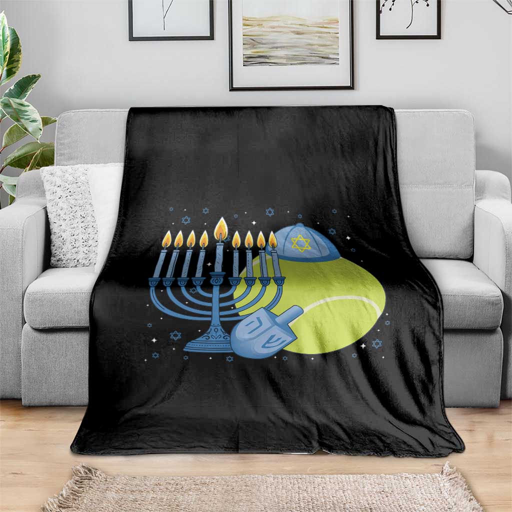 Jewish Tennis Player Hanukkah Throw Blanket Funny Racquet Lover Gift - Wonder Print Shop
