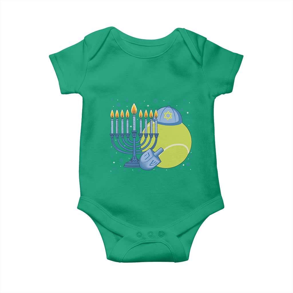 Jewish Tennis Player Hanukkah Baby Onesie Funny Racquet Lover Gift - Wonder Print Shop