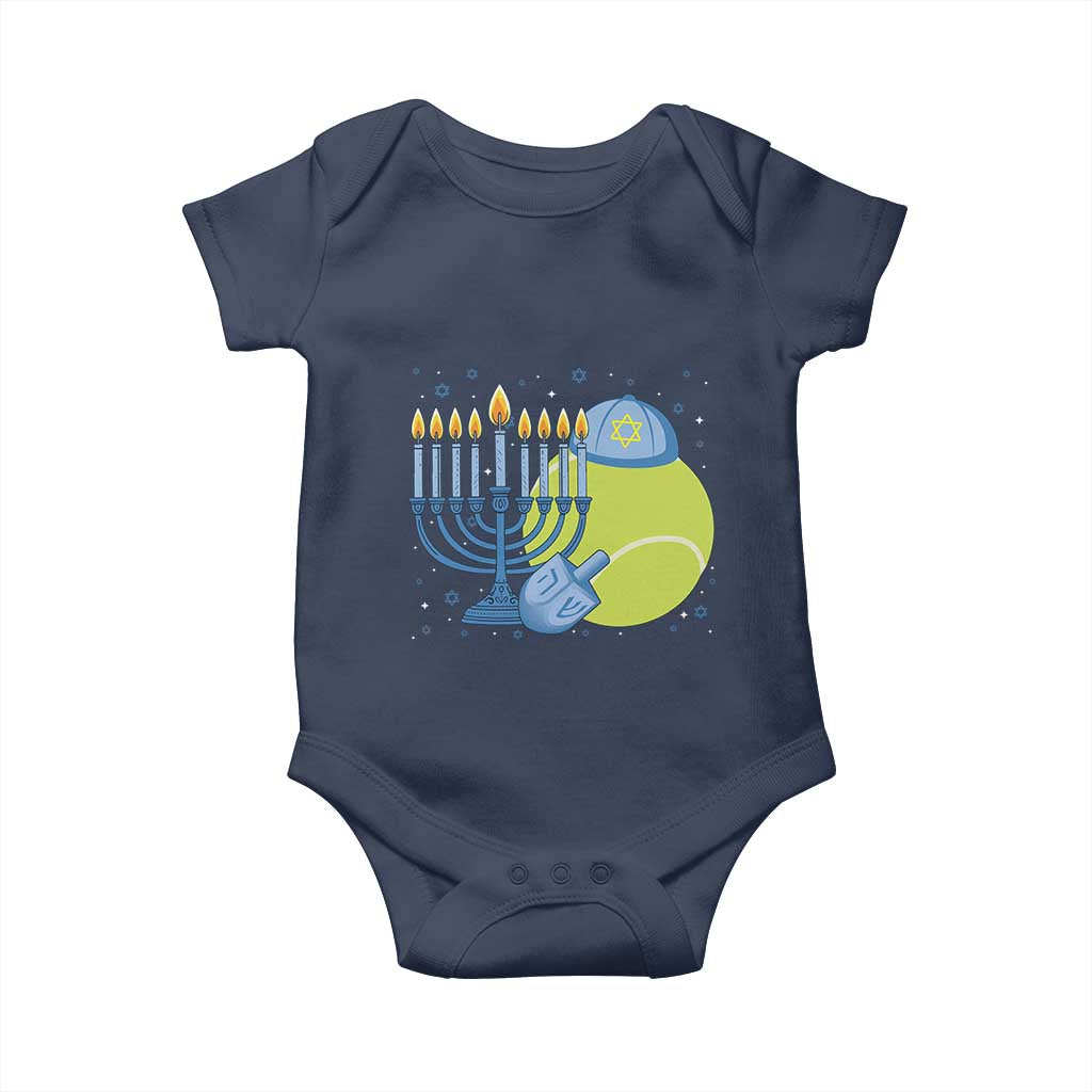 Jewish Tennis Player Hanukkah Baby Onesie Funny Racquet Lover Gift - Wonder Print Shop