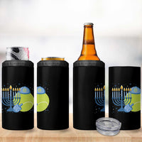 Jewish Tennis Player Hanukkah 4 in 1 Can Cooler Tumbler Funny Racquet Lover Gift - Wonder Print Shop