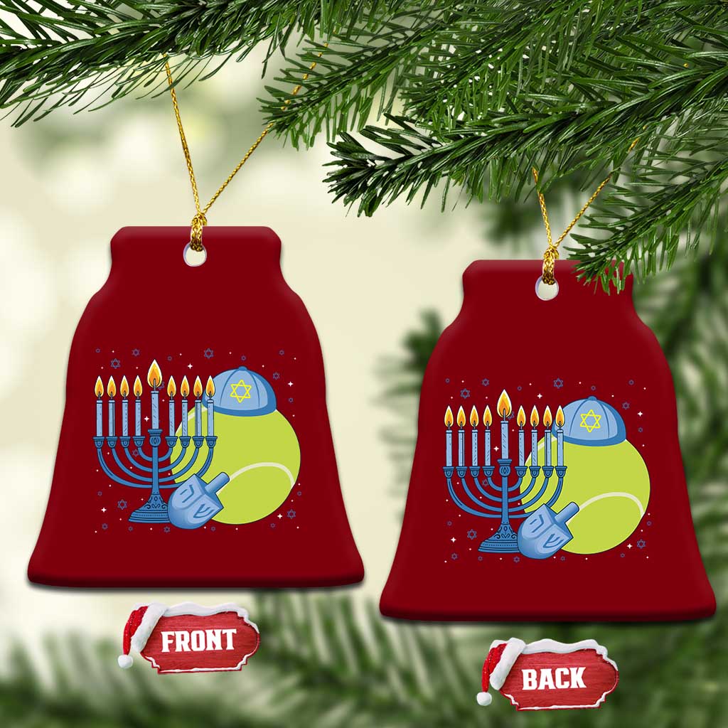Jewish Tennis Player Hanukkah Ceramic Ornament Funny Racquet Lover Gift - Wonder Print Shop