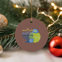 Jewish Tennis Player Hanukkah Ceramic Ornament Funny Racquet Lover Gift - Wonder Print Shop