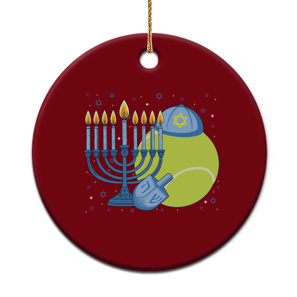 Jewish Tennis Player Hanukkah Ceramic Ornament Funny Racquet Lover Gift - Wonder Print Shop