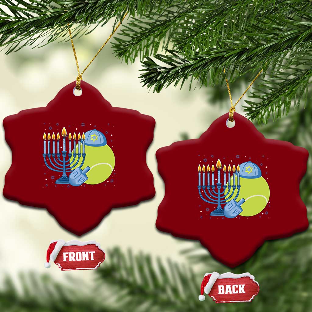 Jewish Tennis Player Hanukkah Ceramic Ornament Funny Racquet Lover Gift - Wonder Print Shop