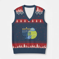 Jewish Tennis Player Hanukkah V-Neck Knit Sweater Vest Funny Racquet Lover Gift - Wonder Print Shop