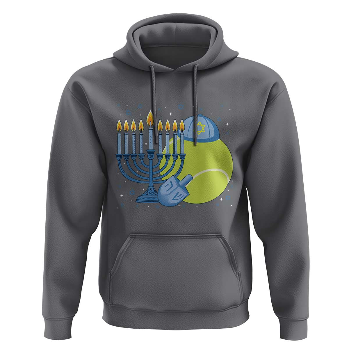 Jewish Tennis Player Hanukkah Hoodie Funny Racquet Lover Gift - Wonder Print Shop