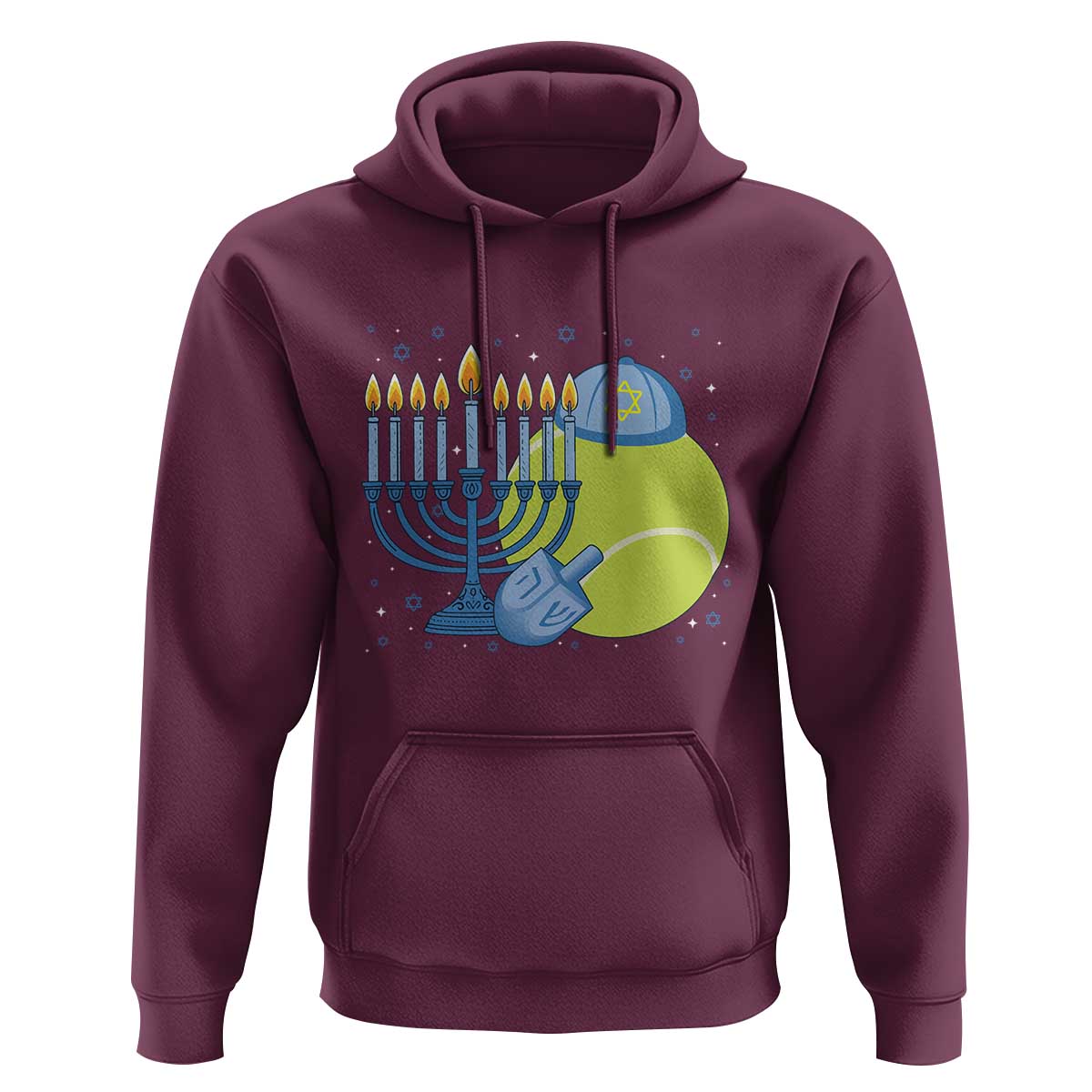 Jewish Tennis Player Hanukkah Hoodie Funny Racquet Lover Gift - Wonder Print Shop