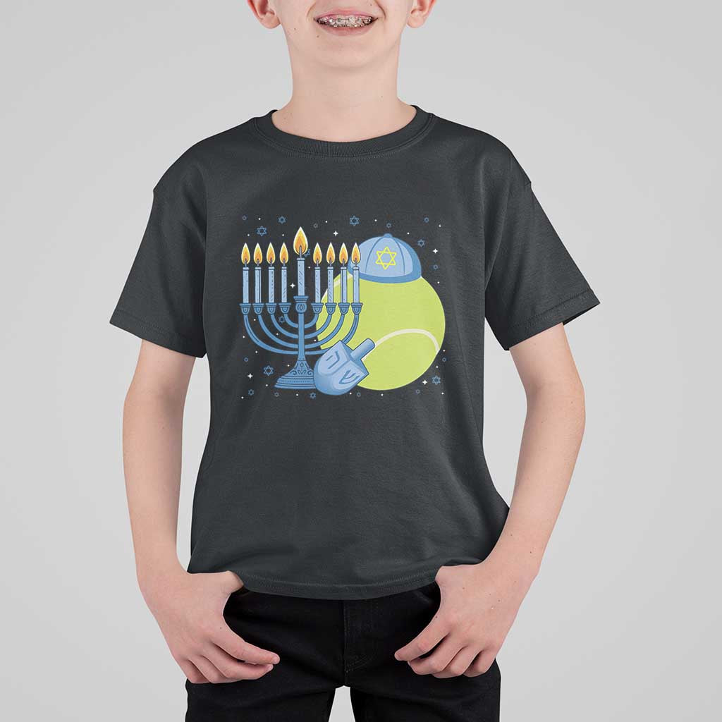 Jewish Tennis Player Hanukkah T Shirt For Kid Funny Racquet Lover Gift - Wonder Print Shop