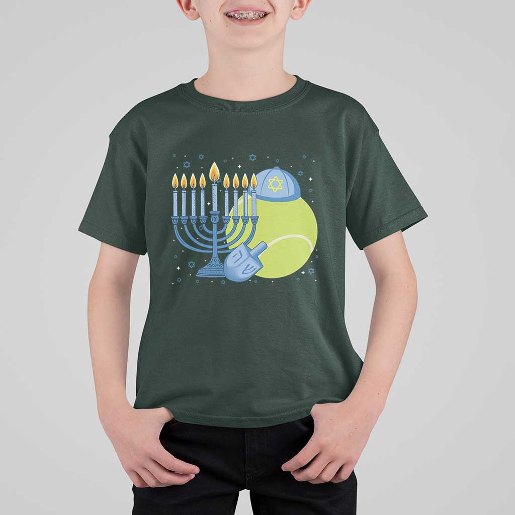 Jewish Tennis Player Hanukkah T Shirt For Kid Funny Racquet Lover Gift - Wonder Print Shop