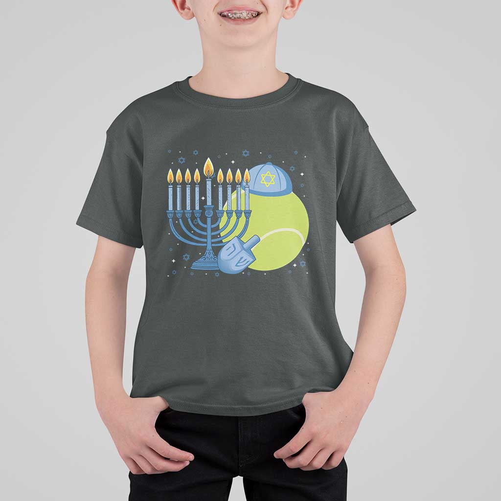 Jewish Tennis Player Hanukkah T Shirt For Kid Funny Racquet Lover Gift - Wonder Print Shop