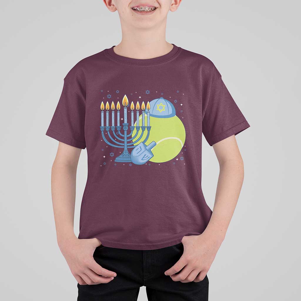 Jewish Tennis Player Hanukkah T Shirt For Kid Funny Racquet Lover Gift - Wonder Print Shop
