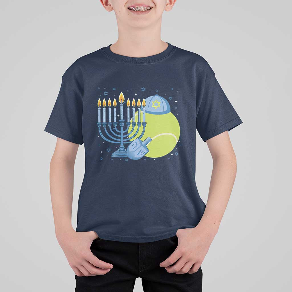 Jewish Tennis Player Hanukkah T Shirt For Kid Funny Racquet Lover Gift - Wonder Print Shop