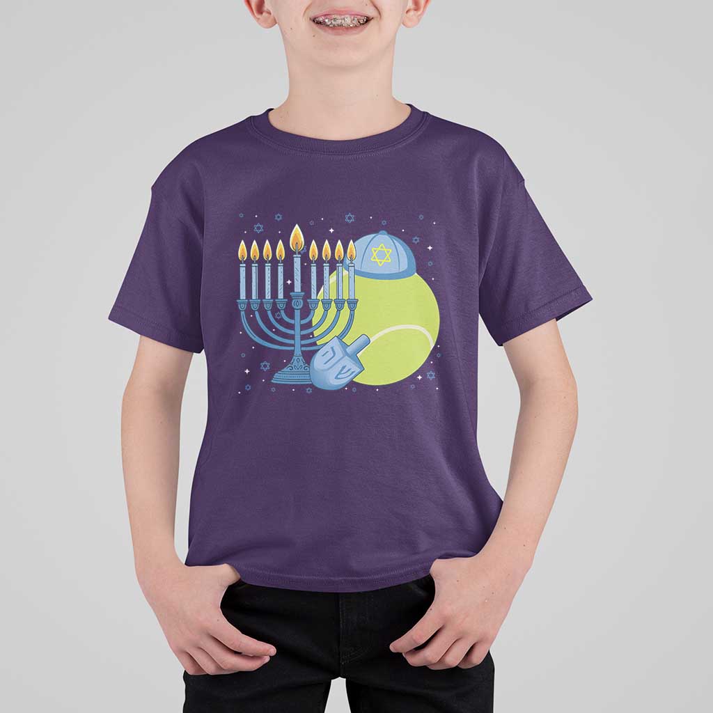Jewish Tennis Player Hanukkah T Shirt For Kid Funny Racquet Lover Gift - Wonder Print Shop