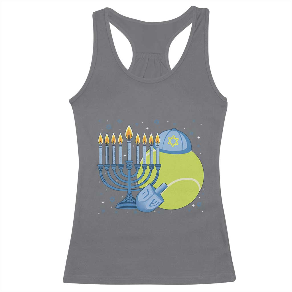 Jewish Tennis Player Hanukkah Racerback Tank Top Funny Racquet Lover Gift - Wonder Print Shop