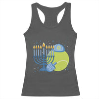 Jewish Tennis Player Hanukkah Racerback Tank Top Funny Racquet Lover Gift - Wonder Print Shop