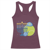 Jewish Tennis Player Hanukkah Racerback Tank Top Funny Racquet Lover Gift - Wonder Print Shop