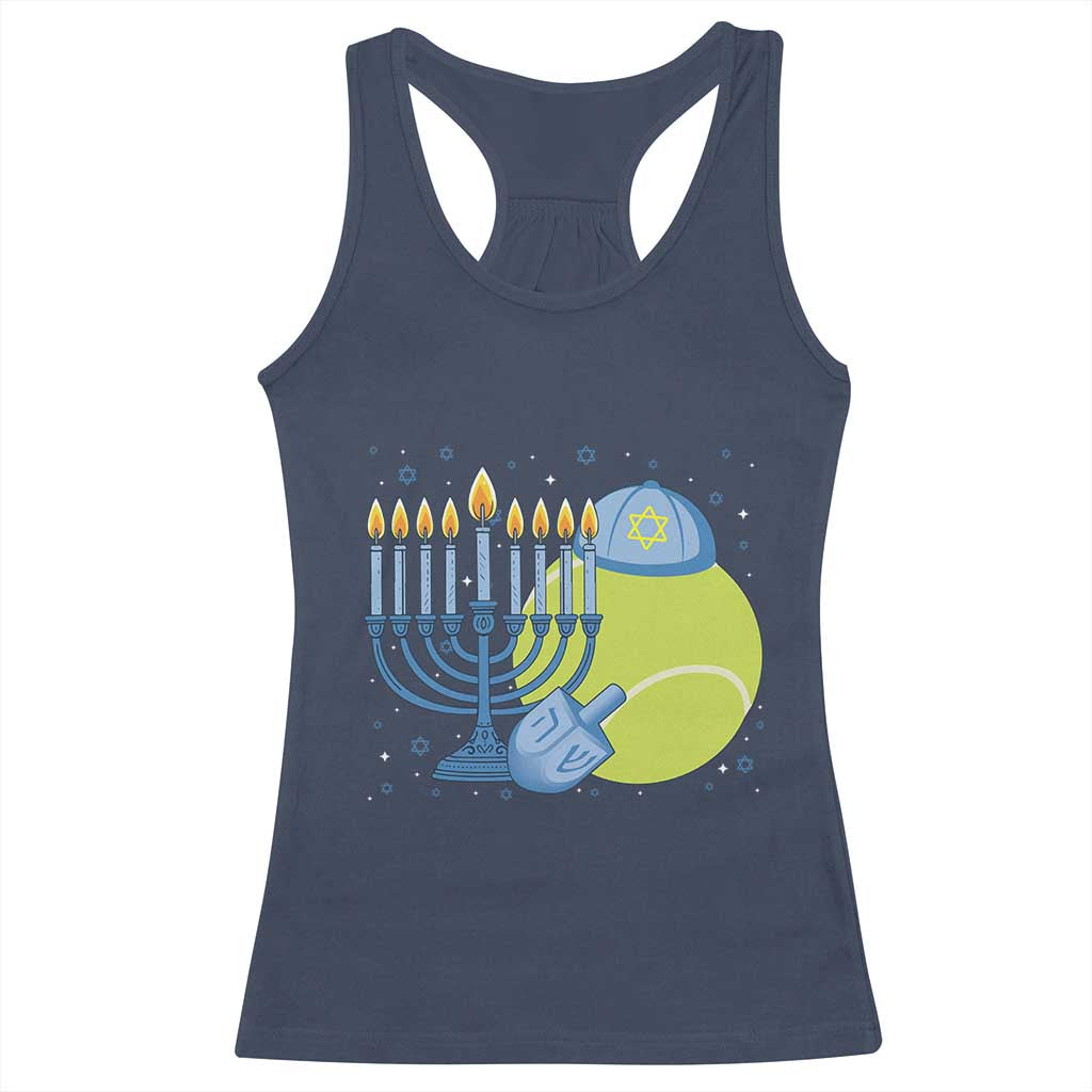 Jewish Tennis Player Hanukkah Racerback Tank Top Funny Racquet Lover Gift - Wonder Print Shop
