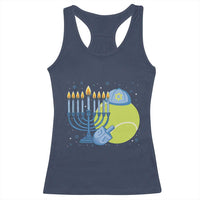 Jewish Tennis Player Hanukkah Racerback Tank Top Funny Racquet Lover Gift - Wonder Print Shop