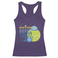 Jewish Tennis Player Hanukkah Racerback Tank Top Funny Racquet Lover Gift - Wonder Print Shop