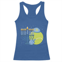 Jewish Tennis Player Hanukkah Racerback Tank Top Funny Racquet Lover Gift - Wonder Print Shop