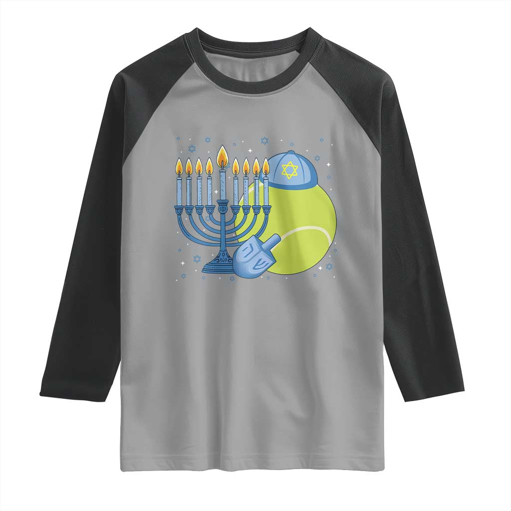 Jewish Tennis Player Hanukkah Raglan Shirt Funny Racquet Lover Gift - Wonder Print Shop