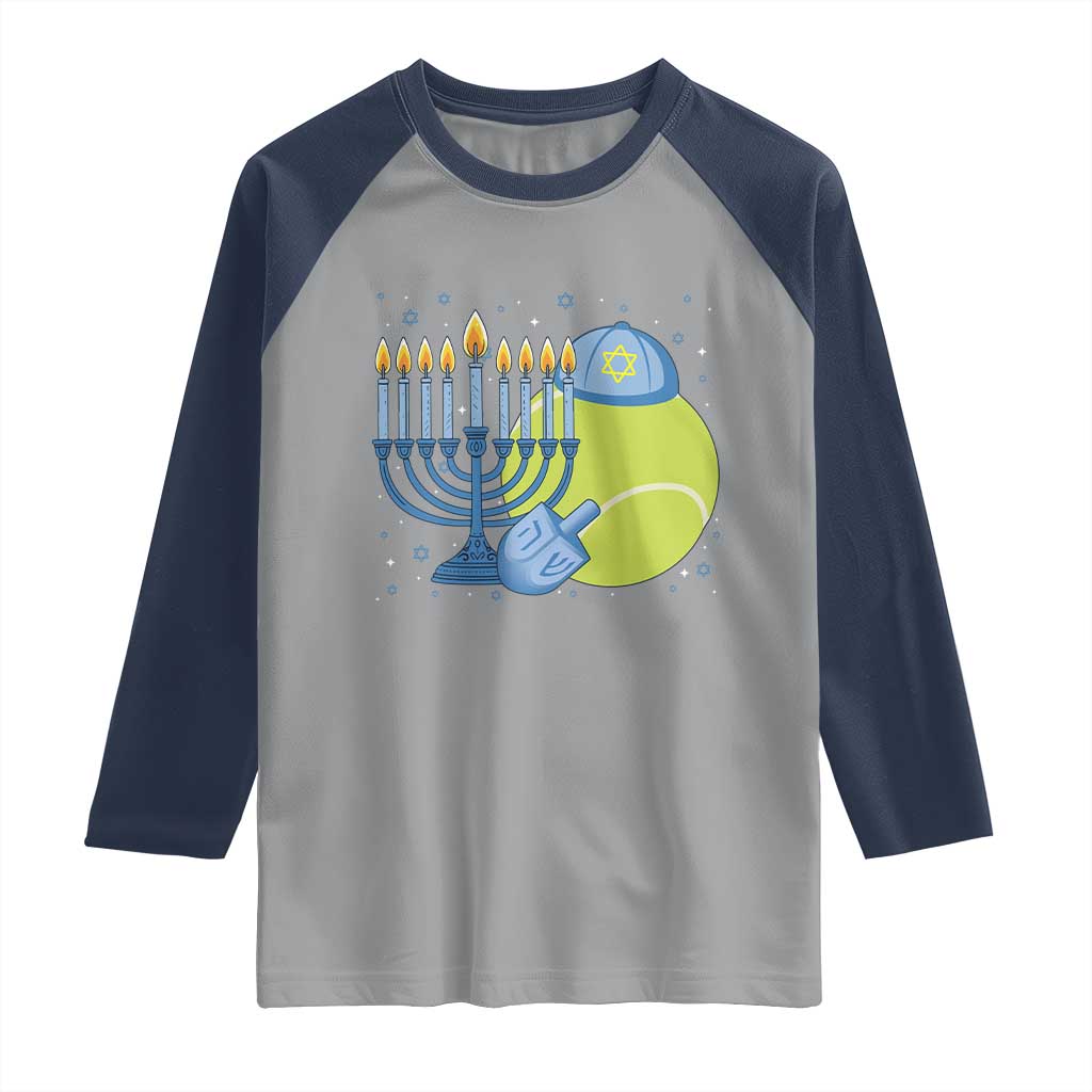 Jewish Tennis Player Hanukkah Raglan Shirt Funny Racquet Lover Gift - Wonder Print Shop