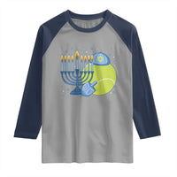 Jewish Tennis Player Hanukkah Raglan Shirt Funny Racquet Lover Gift - Wonder Print Shop