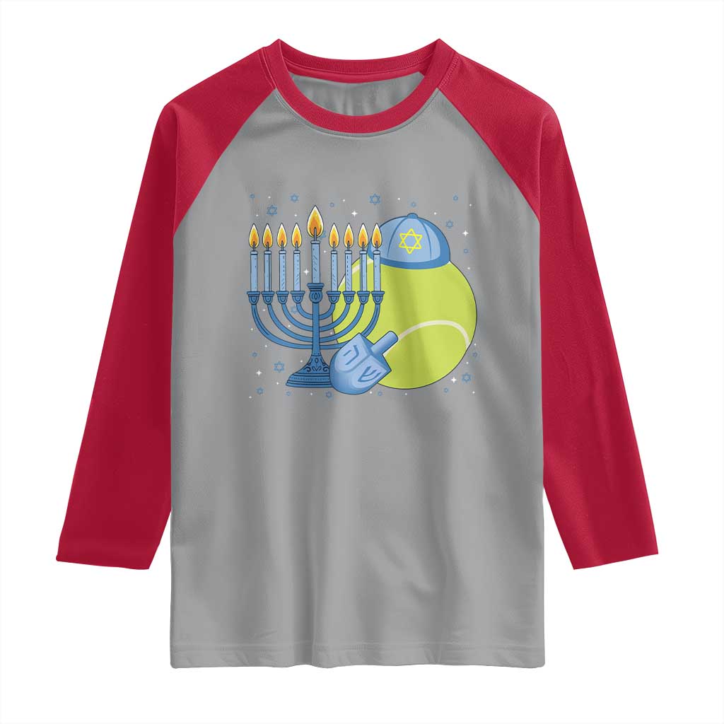 Jewish Tennis Player Hanukkah Raglan Shirt Funny Racquet Lover Gift - Wonder Print Shop