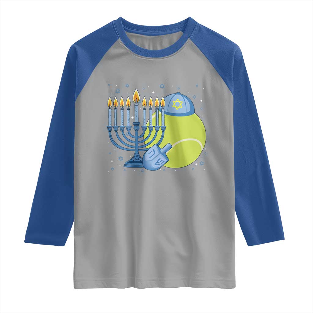 Jewish Tennis Player Hanukkah Raglan Shirt Funny Racquet Lover Gift - Wonder Print Shop