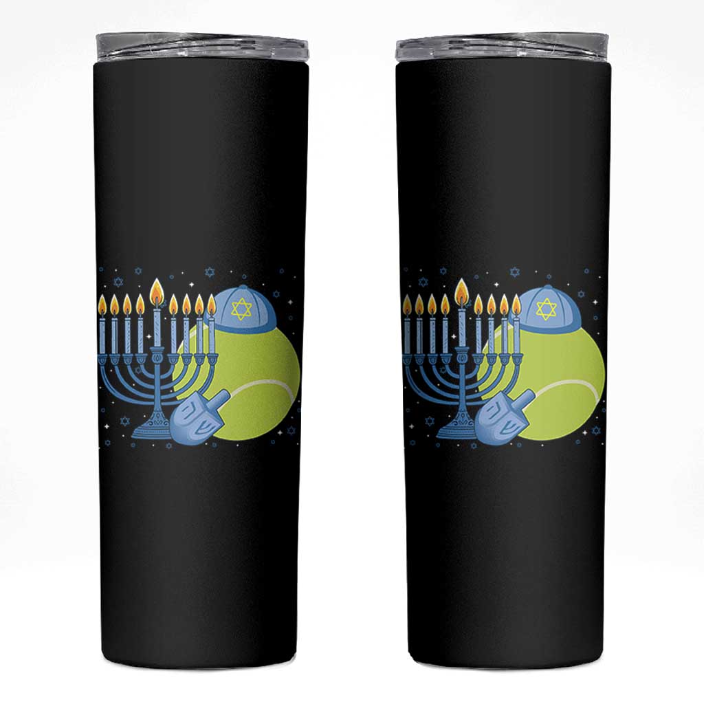 Jewish Tennis Player Hanukkah Skinny Tumbler Funny Racquet Lover Gift - Wonder Print Shop