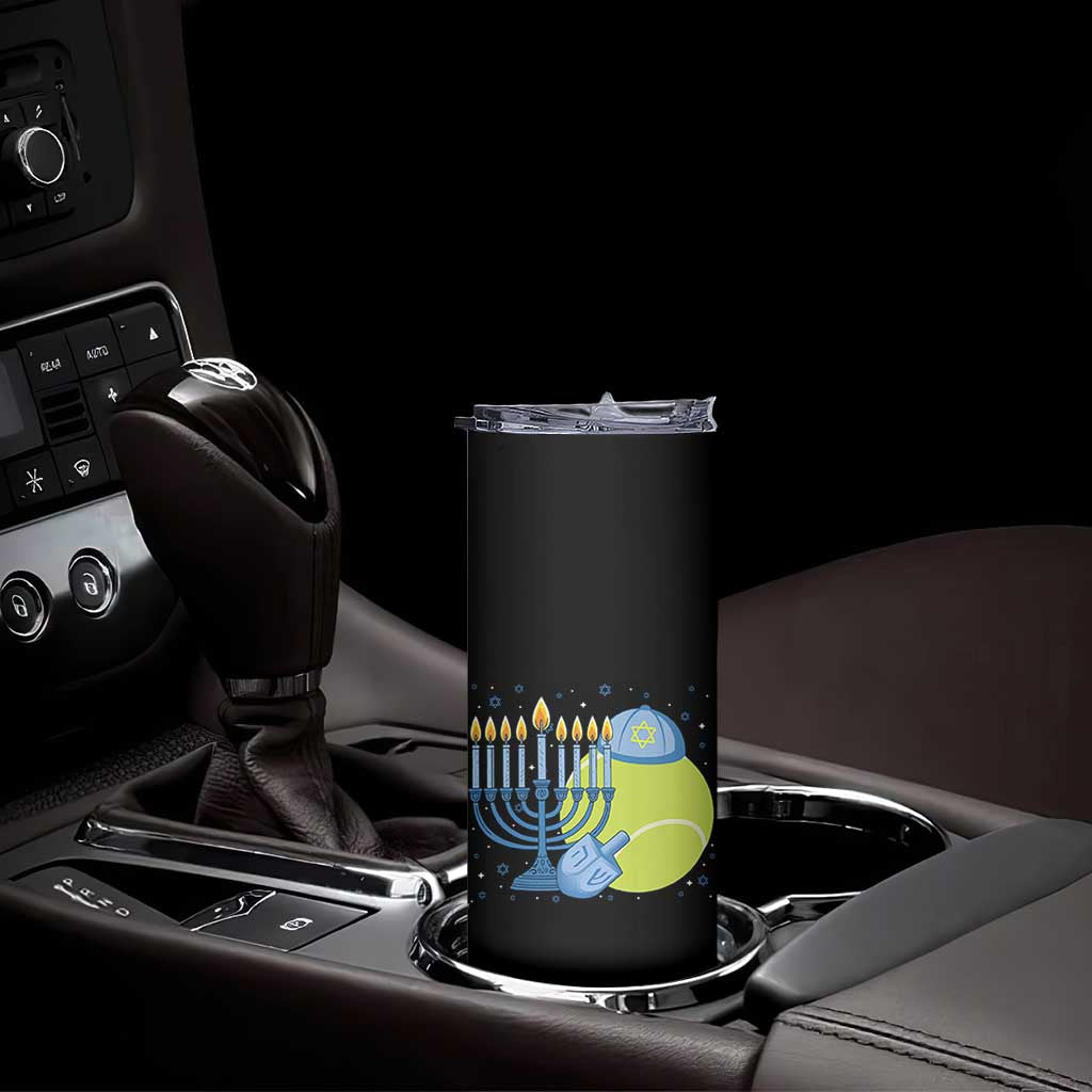 Jewish Tennis Player Hanukkah Skinny Tumbler Funny Racquet Lover Gift - Wonder Print Shop