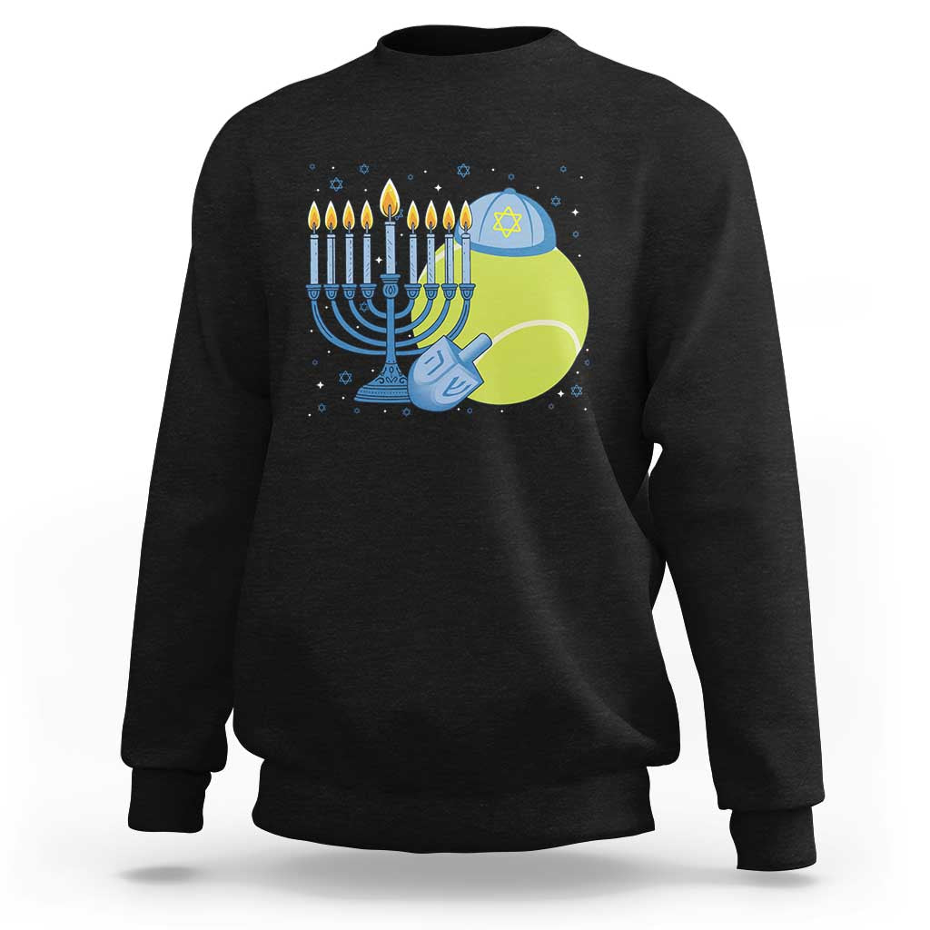 Jewish Tennis Player Hanukkah Sweatshirt Funny Racquet Lover Gift - Wonder Print Shop
