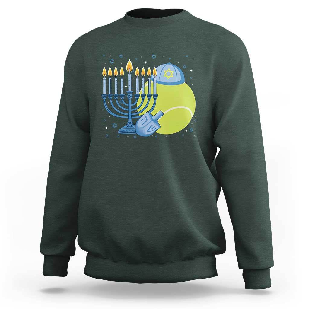Jewish Tennis Player Hanukkah Sweatshirt Funny Racquet Lover Gift - Wonder Print Shop