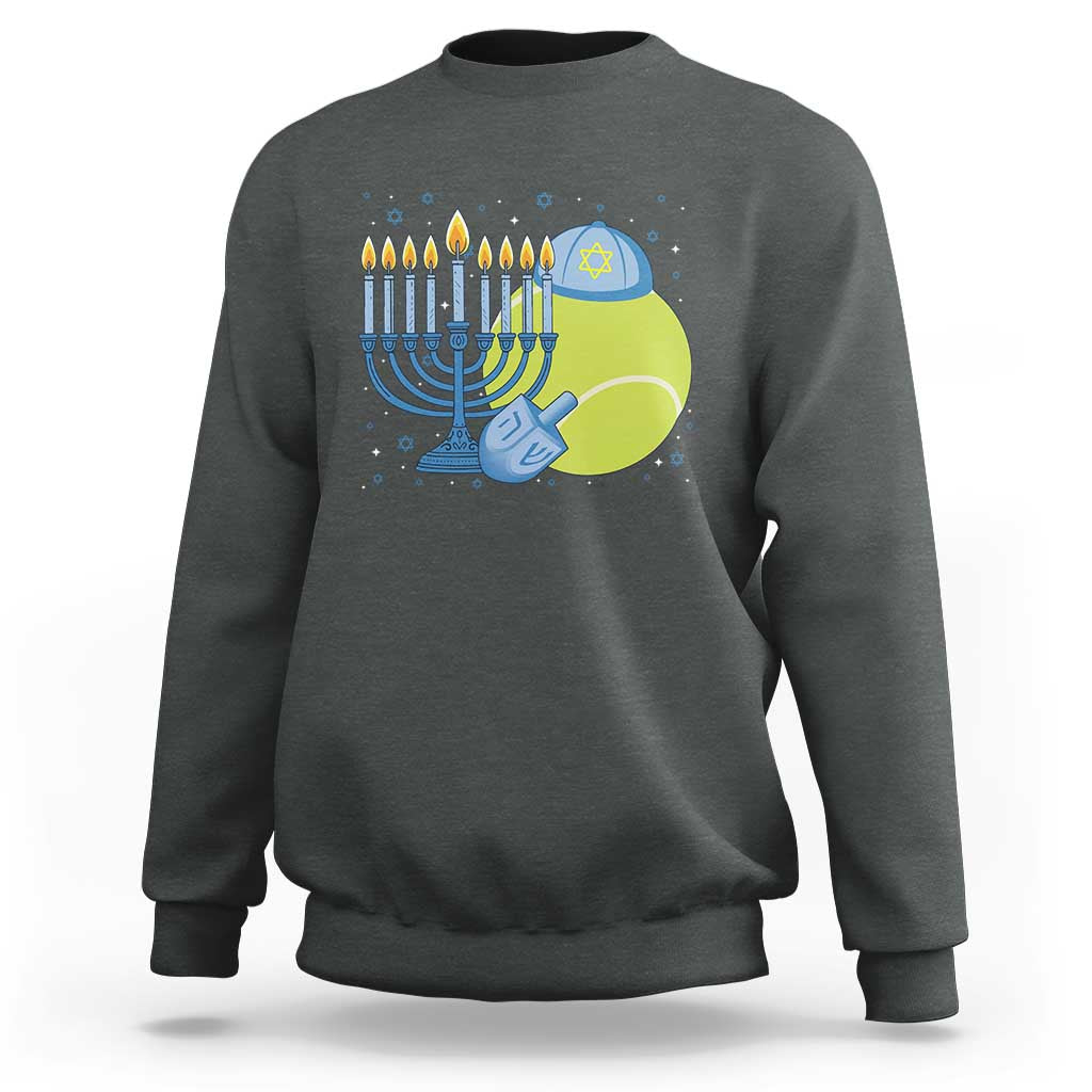 Jewish Tennis Player Hanukkah Sweatshirt Funny Racquet Lover Gift - Wonder Print Shop