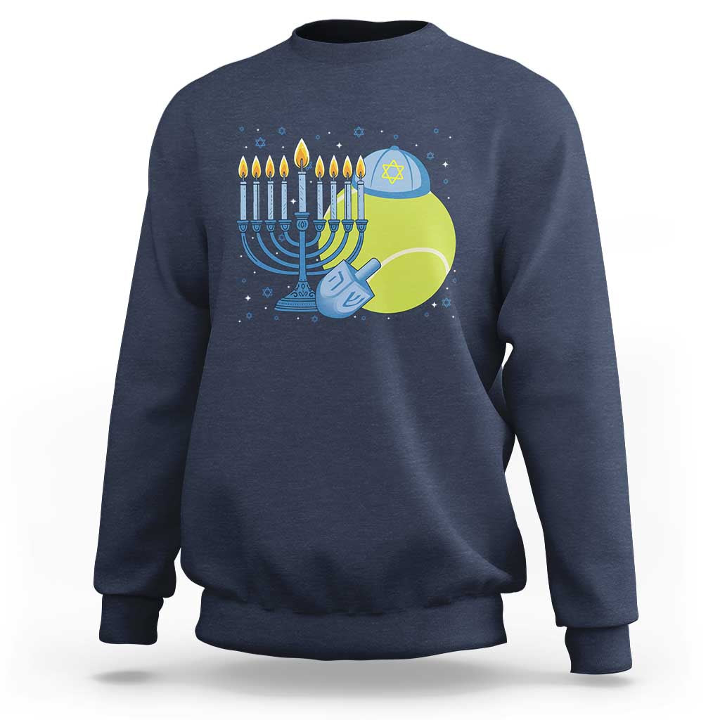 Jewish Tennis Player Hanukkah Sweatshirt Funny Racquet Lover Gift - Wonder Print Shop